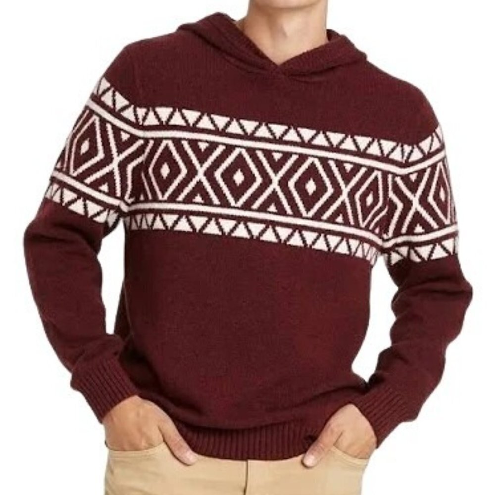 Hooded Jacquard Pullover Sweater | Goodfellow & Co | Medium